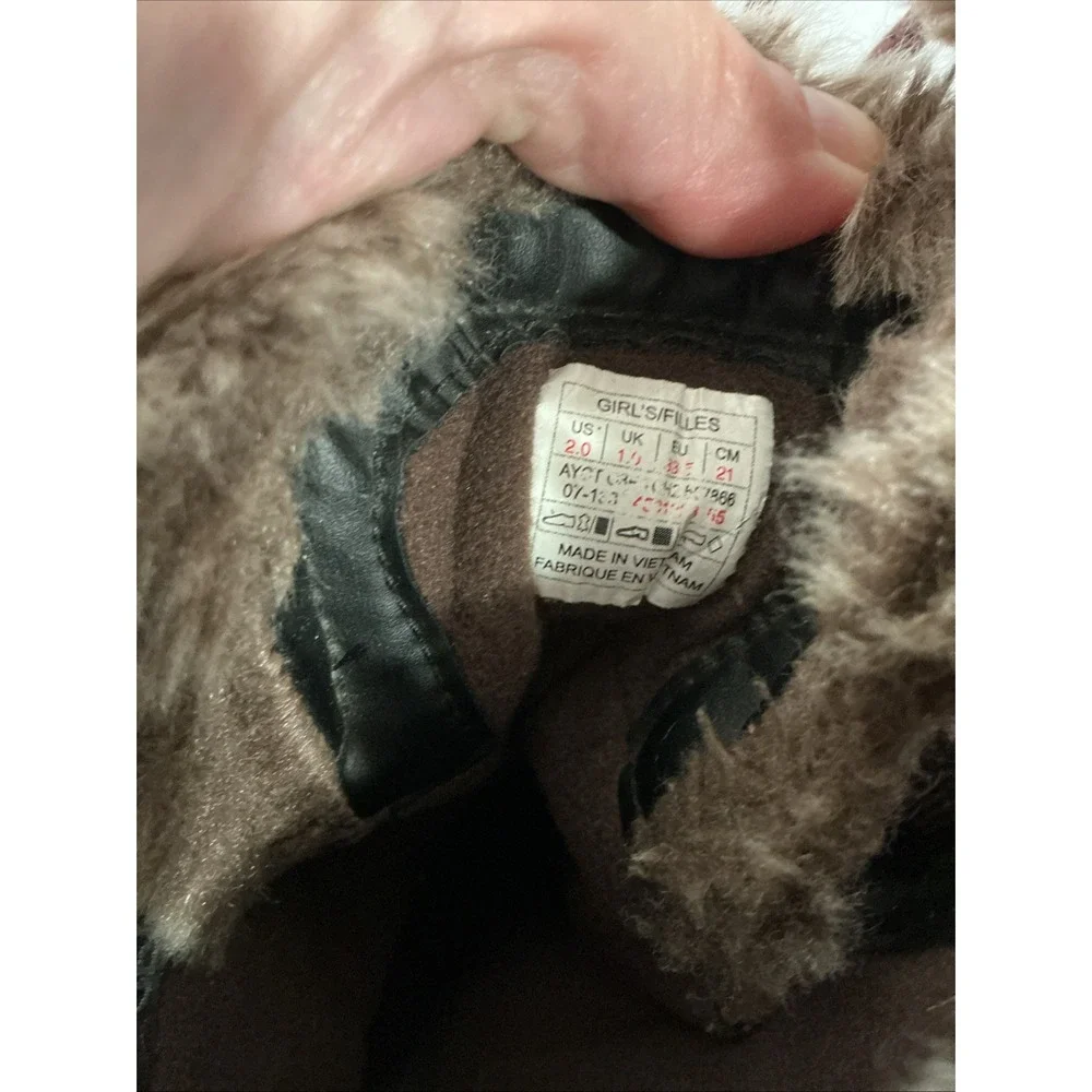 The North Face Kids Size 2 Winter Boots, Heat Seeker, Brown W/Pink, Waterproof